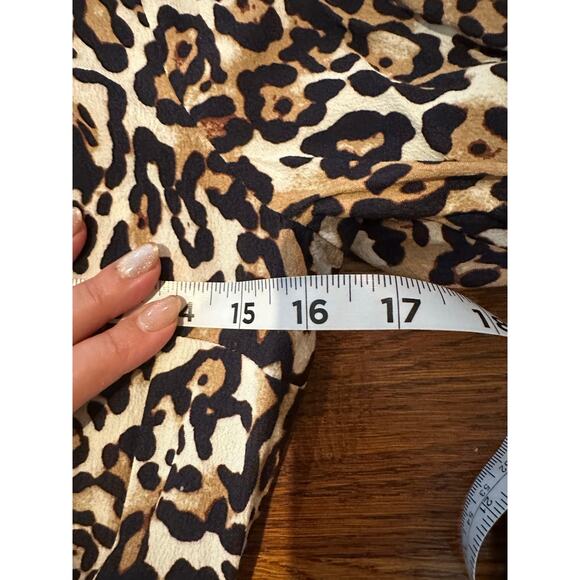 Talbots Women’s Leopard Print Tie Waist Midi Dress – Size 4 Chic Animal Print - Picture 7 of 9